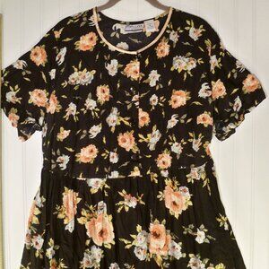 Plus Class, Pink Roses Dress, M